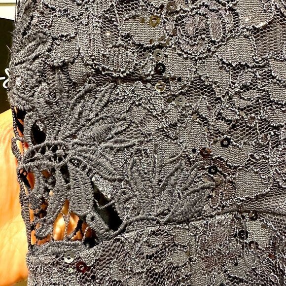 By & By gunmetal sequin semi formal cocktail party dress 5 new - Picture 5 of 6